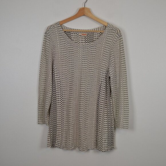 Tianello By Steve Barraza Womens L Pullover Textured Knit Stretch Tunic Top - Picture 1 of 9